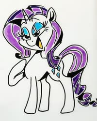 Size: 342x427 | Tagged: safe, artist:smirk, rarity, pony, g4, doodle, eyeshadow, female, lidded eyes, makeup, solo, traditional art, whiteboard