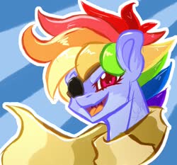 Size: 1393x1296 | Tagged: safe, artist:thatonegib, part of a set, rainbow dash, pegasus, pony, g4, alternate design, bust, clothes, cute, female, mare, scarf, smiling, solo