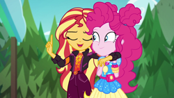 Size: 1920x1080 | Tagged: safe, screencap, pinkie pie, sunset shimmer, equestria girls, equestria girls specials, g4, my little pony equestria girls: better together, my little pony equestria girls: sunset's backstage pass, female