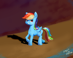 Size: 1280x1024 | Tagged: safe, artist:smg11-on-ddjrb, rainbow dash, pegasus, pony, g4, female, mare, shadow, smiling