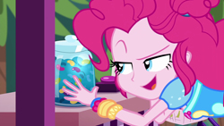 Size: 1920x1080 | Tagged: safe, screencap, pinkie pie, equestria girls, equestria girls specials, g4, my little pony equestria girls: better together, my little pony equestria girls: sunset's backstage pass, female, jelly beans, solo