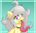 Size: 1836x1700 | Tagged: safe, artist:spk, oc, oc only, oc:spettra, oc:spokey, earth pony, ghost, ghost pony, pony, brooch, jewelry, long tongue, necklace, photo, solo, tongue out