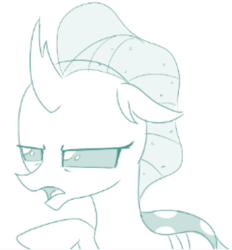 Size: 496x534 | Tagged: safe, artist:sintakhra, ocellus, changedling, changeling, g4, angry, monitor, ocellus is not amused, pointing, unamused