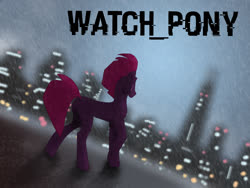 Size: 2400x1800 | Tagged: safe, artist:magicalicorn, fizzlepop berrytwist, tempest shadow, pony, unicorn, g4, blank flank, broken horn, city, horn, looking away, rain, scar, solo, storm, watch dogs