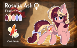 Size: 1920x1200 | Tagged: safe, artist:lunar froxy, oc, oc only, oc:rosalia ash, earth pony, pony, cheek fluff, chest fluff, ear fluff, female, fluffy, looking at you, mare, reference sheet