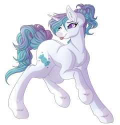 Size: 2874x2988 | Tagged: safe, artist:amazing-artsong, oc, oc only, oc:sugar pop, pony, unicorn, female, high res, mare, simple background, solo, tongue out, transparent background