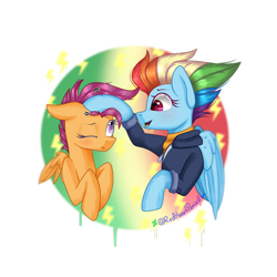 Size: 2000x2000 | Tagged: safe, artist:redheartponiesfan, rainbow dash, scootaloo, pegasus, pony, g4, growing up is hard to do, the last problem, bust, duo, female, head pat, high res, mare, older, older rainbow dash, older scootaloo, pat, petting, scootalove, simple background, transparent background, wings