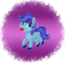 Size: 1600x1547 | Tagged: safe, artist:missbramblemele, oc, oc only, pegasus, pony, g4.5, my little pony: pony life, deviantart watermark, male, obtrusive watermark, solo, stallion, tongue out, watermark