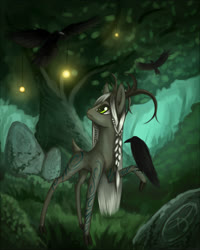 Size: 1200x1500 | Tagged: safe, artist:asimos, oc, oc only, deer, celtic, forest, solo, tree