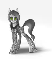Size: 900x1024 | Tagged: safe, artist:asimos, pony, armor, monochrome, simple background, solo, white background