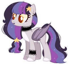 Size: 2382x2175 | Tagged: safe, artist:kurosawakuro, oc, oc only, bat pony, pony, base used, choker, colored pupils, female, high res, mare, simple background, solo, transparent background