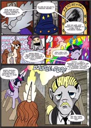 Size: 2310x3255 | Tagged: safe, artist:nanashi saito, twilight sparkle, alicorn, human, pony, comic:rhapsody in blue, g4, albus dumbledore, crossover, fanfic art, gellert grindelwald, harry potter and the methods of rationality, hermione granger, high res, implied star swirl the bearded, mirror of noitilov, ponified, text, twilight sparkle (alicorn)