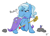 Size: 2026x1474 | Tagged: safe, artist:lucas_gaxiola, trixie, pony, unicorn, g4, cape, clothes, duo, female, frown, male, mare, raised hoof, rock, scepter, signature, solo, sonic the hedgehog, sonic the hedgehog (series), twilight scepter