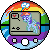 Size: 50x50 | Tagged: safe, artist:theironheart, rainbow dash, pegasus, pony, g4, animated, base used, bouncing, crossover, female, gif, heart, mare, pictogram, pixel art, pokewalker, pokémon, simple background, solo, transparent background