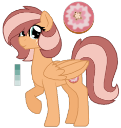 Size: 582x617 | Tagged: safe, artist:superponymon, oc, oc only, oc:jupiter berry, pegasus, pony, color palette, cutie mark, female, filly, freckles, looking at you, next generation, offspring, parent:big macintosh, parent:fluttershy, parents:fluttermac, raised hoof, simple background, smiling, solo, transparent background, two toned mane