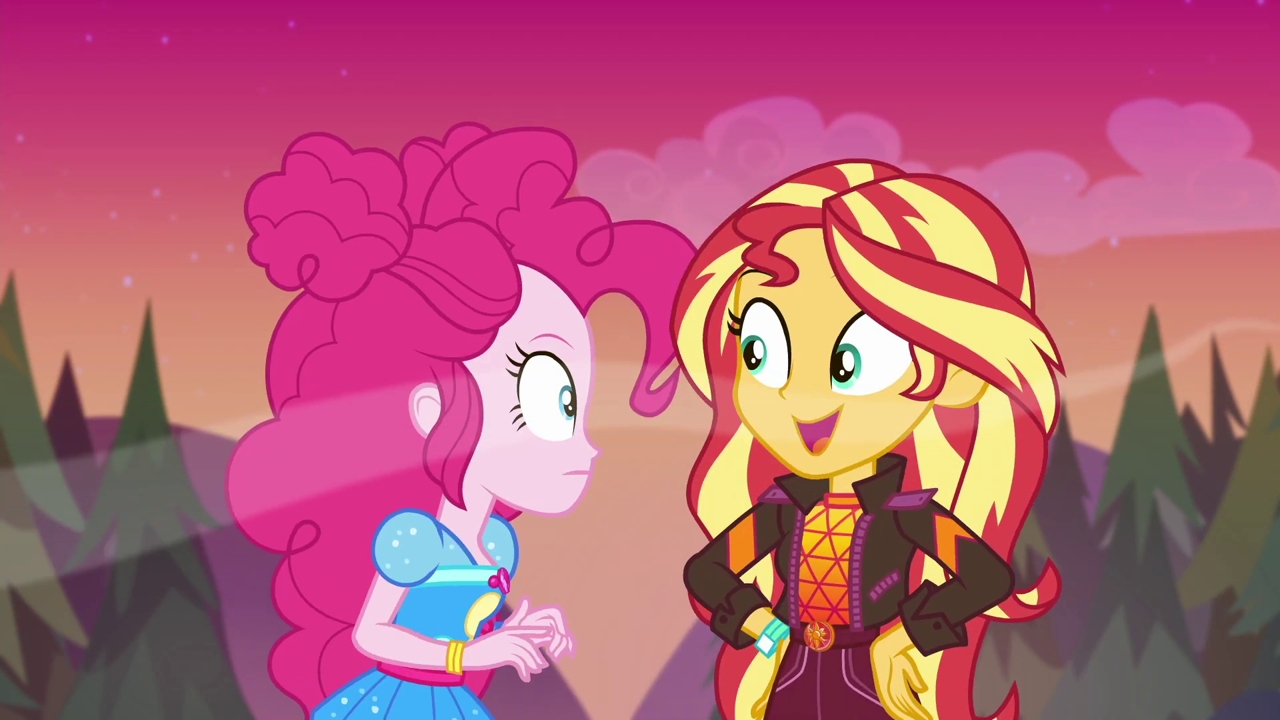 Safe Screencap Pinkie Pie Sunset Shimmer Equestria Girls