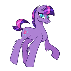 Size: 500x500 | Tagged: safe, artist:puddingskinmcgee, twilight sparkle, earth pony, pony, g4, earth pony twilight, female, g5 concept leak style, g5 concept leaks, mare, raised hoof, redesign, short mane, short tail, simple background, solo, transparent background, twilight sparkle (g5 concept leak)