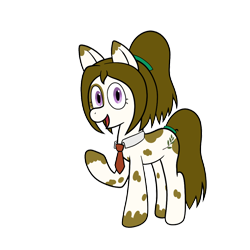 Size: 1000x1000 | Tagged: safe, artist:scraggleman, oc, oc only, oc:caramel macchiato, earth pony, pony, 2020 community collab, derpibooru community collaboration, coat markings, female, necktie, pinto, ponytail, simple background, solo, transparent background