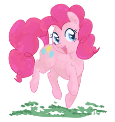 Size: 657x700 | Tagged: safe, artist:floppyneko, pinkie pie, earth pony, pony, g4, cute, diapinkes, female, mare, open mouth, simple background, solo, white background
