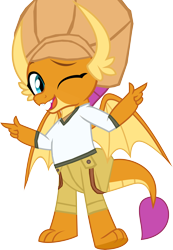Size: 5350x7742 | Tagged: safe, edit, editor:crisx284, smolder, dragon, g4, clothes, cosplay, costume, crossover, digimon, digimon frontier, dragoness, female, simple background, solo, tommy himi, transparent background, vector
