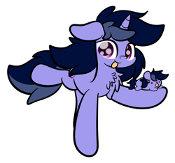Size: 2254x2112 | Tagged: safe, artist:php142, oc, oc only, oc:purple flix, pony, unicorn, 2020 community collab, derpibooru community collaboration, blob ponies, chest fluff, cute, extended trot pose, floppy ears, high res, looking at you, male, mlem, silly, simple background, solo, tongue out, transparent background
