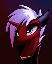 Size: 3000x3670 | Tagged: safe, artist:fenixdust, oc, oc only, oc:renumbra, pony, unicorn, clothes, eye clipping through hair, female, gradient background, high res