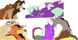 Size: 1280x663 | Tagged: safe, artist:rainwolf-28, discord, rarity, spike, twilight sparkle, g4, female, male, ship:discolight, ship:sparity, shipping, straight, the lion guard, the lion king