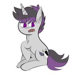 Size: 1250x1250 | Tagged: safe, artist:inky scroll, oc, oc only, oc:inky scroll, pony, unicorn, 2020 community collab, derpibooru community collaboration, male, simple background, sitting, solo, stallion, surprised face, transparent background