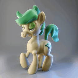 Size: 1024x1024 | Tagged: safe, artist:mortarroad, derpibooru exclusive, oc, oc only, earth pony, pony, 3d, animated, annoyed, blender, blender eevee, butt, dock, featureless crotch, lidded eyes, male, mushroom, no sound, plot, ponified, raised hoof, raised tail, rear view, rule 85, simple background, solo, tail, turnaround, vinesauce, vinny (vinesauce), webm