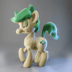 Size: 256x256 | Tagged: safe, artist:mortarroad, derpibooru exclusive, oc, oc only, earth pony, pony, 3d, animated, annoyed, blender, blender eevee, butt, dock, featureless crotch, gif, lidded eyes, male, mushroom, plot, ponified, raised hoof, raised tail, rear view, rule 85, simple background, solo, tail, turnaround, vinesauce, vinny (vinesauce)