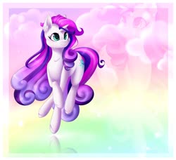Size: 1280x1168 | Tagged: safe, artist:creativecocoacookie, oc, oc only, oc:shiny heart, pony, unicorn, abstract background, art trade, cutie mark, female, mare, smiling, solo, zoom layer