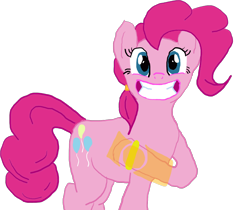 Size: 1856x1558 | Tagged: safe, artist:stolenalicorn, pinkie pie, earth pony, pony, g4, female, omni-tool, simple background, solo, transparent background