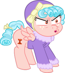 Size: 2287x2565 | Tagged: safe, artist:poniidesu, cozy glow, pegasus, pony, frenemies (episode), g4, blue hair, bow, clothes, cozy glow is best facemaker, cozy glow is not amused, cozybetes, curly mane, cute, dock, eyelashes, female, filly, foal, freckles, high res, simple background, solo, transparent background, wings