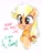 Size: 2205x2939 | Tagged: safe, artist:liaaqila, part of a set, applejack, earth pony, pony, g4, blushing, chest fluff, cute, dialogue, eye clipping through hair, female, high res, jackabetes, mare, open mouth, simple background, solo, talking to viewer, traditional art, what the hay?