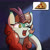 Size: 2744x2721 | Tagged: safe, artist:melony98, autumn blaze, kirin, g4, feed me, female, food, high res, hoof on cheek, mare, meat, one eye closed, pepperoni, pepperoni pizza, pictogram, pizza, solo, speech bubble