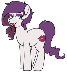 Size: 1386x1500 | Tagged: safe, artist:/d/non, oc, oc only, oc:diva, earth pony, pony, 2020 community collab, derpibooru community collaboration, female, lidded eyes, lipstick, mare, simple background, solo, transparent background