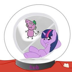 Size: 4096x4096 | Tagged: safe, alternate version, artist:poniidesu, spike, twilight sparkle, dragon, pony, unicorn, gypsy bard, g4, g4.5, my little pony: pony life, absurd resolution, candle, colored, crystal ball, doodle, dragonified, female, flat colors, horn, hub logo, peppa pig, pig nose, pony life drama, scrunchy face, simple background, solo, species swap, the hub, transparent background, unicorn twilight