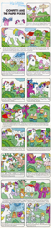 Size: 496x2200 | Tagged: safe, confetti (g1), parasol (g1), pinwheel, sparkler (g1), tissue (g1), goblin, paper pixie, pixie, comic:my little pony (g1), g1, official, bow, clothes, confetti and the paper pixies, dress, flower, hat, house, paper place, pixie princess, rain, rain goblin, suit, tail bow, umbrella, wagon, wet paper, wind