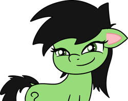 Size: 3235x2545 | Tagged: safe, alternate version, artist:poniidesu, oc, oc only, oc:filly anon, earth pony, pony, g4.5, my little pony: pony life, adoranon, cute, female, filly, foal, high res, looking at you, simple background, smiling, smiling at you, smug, solo, transparent background