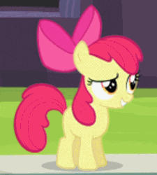 Size: 360x400 | Tagged: safe, screencap, apple bloom, earth pony, pony, g4, leap of faith, season 4, adorabloom, animated, cropped, cute, female, filly, gif, smiling, solo