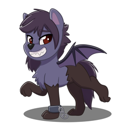 Size: 4093x4093 | Tagged: safe, artist:jcosneverexisted, oc, oc only, oc:nyn indigo, bat pony, hybrid, timber wolf, g4.5, my little pony: pony life, looking at you, male, pose, simple background, smiling, solo, transparent background