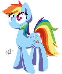 Size: 865x1024 | Tagged: safe, artist:iiberes, rainbow dash, pegasus, pony, g4, cute, dashabetes, eye clipping through hair, female, mare, simple background, solo, white background