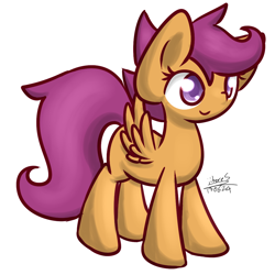 Size: 1024x1024 | Tagged: safe, artist:iiberes, scootaloo, pegasus, pony, g4, colored pupils, cute, cutealoo, female, filly, simple background, solo, white background