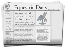 Size: 831x598 | Tagged: artist needed, safe, edit, equestria daily, headline, implied diamond dog, implied rarity, newspaper, ponyquin, text