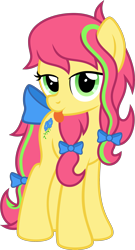 Size: 1621x3000 | Tagged: safe, artist:ponixes, oc, oc only, oc:linseed, earth pony, pony, 2020 community collab, derpibooru community collaboration, :p, bow, female, mare, simple background, solo, tongue out, transparent background, vector