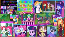Size: 1267x713 | Tagged: safe, edit, edited screencap, screencap, adagio dazzle, aria blaze, chief, dakota verde, dirk thistleweed, kiwi lollipop, micro chips, pinkie pie, puffed pastry, snails, snips, sonata dusk, space camp, summer solstice (g4), sunset shimmer, supernova zap, twilight sparkle, vignette valencia, violet wisteria, equestria girls, equestria girls specials, five lines you need to stand in, g4, inclement leather, inclement leather: vignette valencia, my little pony equestria girls: better together, my little pony equestria girls: choose your own ending, my little pony equestria girls: sunset's backstage pass, the road less scheduled, the road less scheduled: micro chips, clothes, cute, fanfic, fanfic art, fanfic cover, food, happy, hat, k-lo, mc dex fx, mustard, phone, postcrush, sauce, su-z, the dazzlings