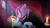 Size: 1920x1080 | Tagged: safe, artist:stuflox, pinkie pie, rainbow dash, pony, g4, candle, curtains, dance of the vampires, digital art, evil smile, female, glowing eyes, grin, looking at each other, mare, smiling, window