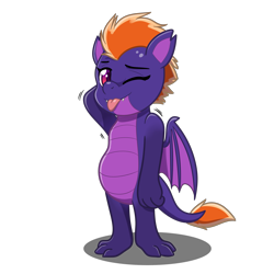 Size: 4093x4093 | Tagged: safe, artist:jcosneverexisted, oc, oc only, oc:nebby, dragon, hybrid, pony, g4.5, my little pony: pony life, female, looking at you, one eye closed, simple background, solo, transparent background, wink