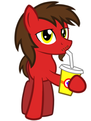 Size: 1200x1600 | Tagged: safe, artist:toyminator900, oc, oc only, oc:chip, pegasus, pony, drinking, facial hair, food, goatee, grape juice, grapes, juice, looking at you, moustache, remake, simple background, solo, straw, transparent background
