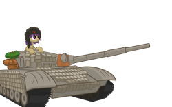 Size: 4000x2500 | Tagged: safe, artist:pizzamovies, oc, oc only, oc:tenk pone, earth pony, pony, cannon, clothes, cyrillic, female, hat, mare, russian, show accurate, simple background, smiling, solo, t-72, tank (vehicle), transparent background